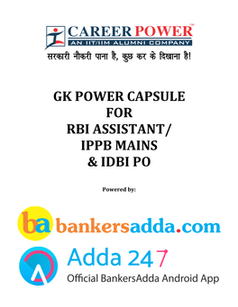 Gk Power Capsule for Rbi Assistant/ Ippb Mains & Idbi Po