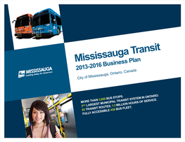 Mississauga Transit, 2013-2016 Business Plan