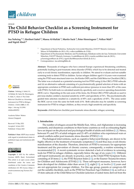 The Child Behavior Checklist As a Screening Instrument for PTSD in Refugee Children