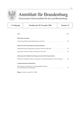 Amtsblatt Für Brandenburg Gemeinsames Ministerialblatt Für Das Land Brandenburg