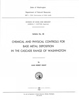 Chemical and Physical Controls for Base Met Al Deposition in the Cascade Range of Washington