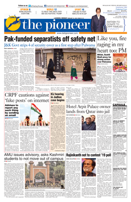 Pak-Funded Separatists Off Safety