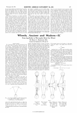 Wheels, Ancient and Modern-II.* from Log Roller to Wire-Spoke Motor Car Wheel