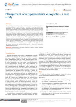 Management of Nirupastambhita Vatavyadhi – a Case Study