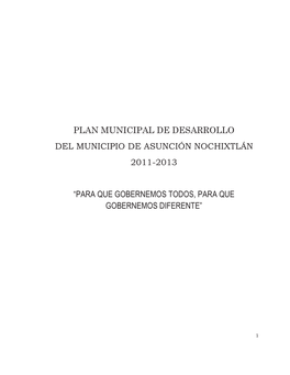 Plan Municipal De Desarrollo 2011-2013