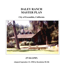 Daley Ranch Master Plan