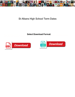 St Albans High School Term Dates