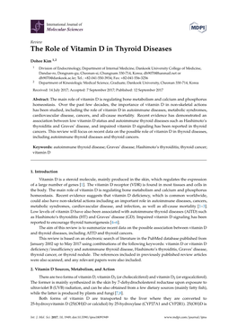 The Role of Vitamin D in Thyroid Diseases