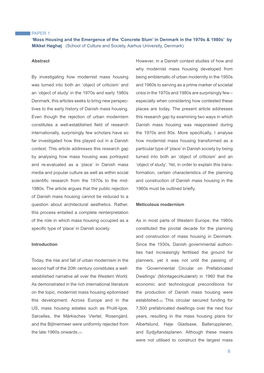 8 PAPER 1 'Mass Housing and the Emergence of the 'Concrete Slum