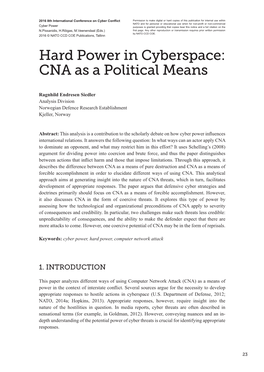 Hard Power in Cyberspace: CNA As a Political Means