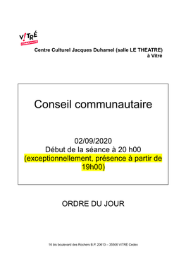 Conseil Communautaire