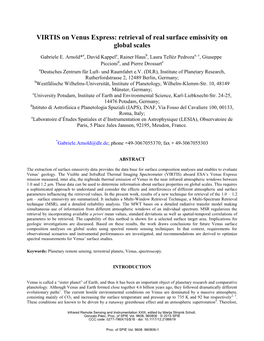 VIRTIS on Venus Express: Retrieval of Real Surface Emissivity on Global Scales