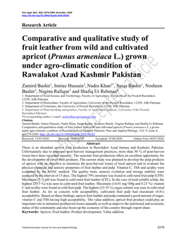 Comparative and Qualitative Study of Fruit Leather from Wild and Cultivated