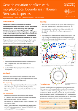 Genetic Variation Conflicts with Morphological Boundaries in Iberian Narcissus L. Species Jordan Bilsborrow | John David | Kálmán Könyves | Alastair Culham