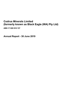 Financial Report 30 June 2019