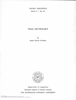 Tolo Dictionary