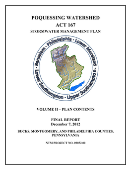 Poquessing Creek Act 167 Plan