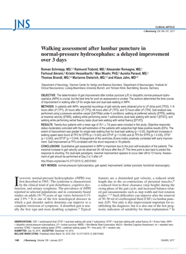 Walking Assessment After Lumbar Puncture in Normal-Pressure Hydrocephalus: a Delayed Improvement Over 3 Days
