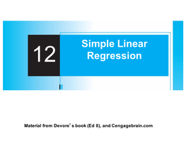 The Simple Linear Regression Model