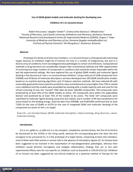 Use of QSAR Global Models and Molecular Docking for Developing New