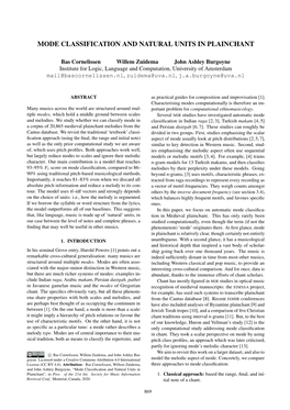 Mode Classification and Natural Units in Plainchant