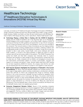 Healthcare Disruptive Technologies & Innovations