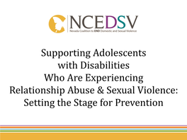 Supporting Adolescents with Disabilities Who Are Experiencing