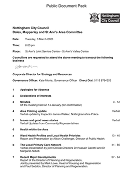 (Public Pack)Agenda Document for Dales, Mapperley and St Ann's Area Committee, 03/03/2020 18:00