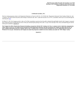 Filed Pursuant to Rule 433 Under the Securities Act of 1933 Relating to the Preliminary Prospectus Dated March 23, 2021 Registration Statement No