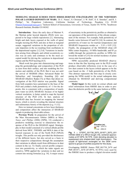 Modeling Sharad Echoes from Hirise-Derived Stratigraphy of the Northern Polar Layered Deposits of Mars