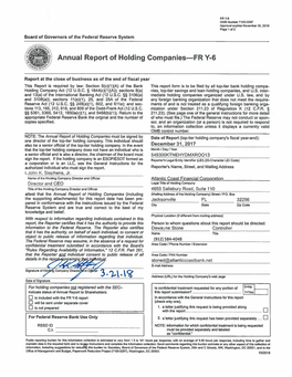 RY-6 0MB Numbar7100.0297 Approval Expires November 30, 2019 Page 1 Of2 Board of Governors of the Federal Reserve System