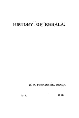 History-. of ··:Kerala: - • - ' - - ..>