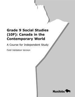 Grade 9 Social Studies (10F): Canada in the Contemporary World