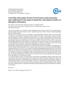 Unraveling African Plate Structure from Elevation, Geoid and Geology Data