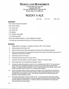 Rocky Ii Ale