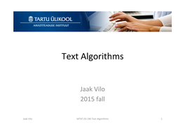 Text Algorithms