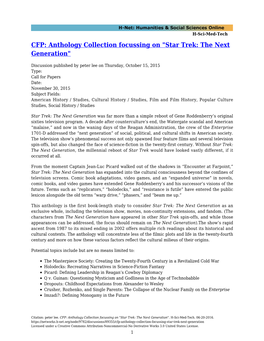 CFP: Anthology Collection Focussing on 