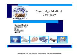 Master Cambridge Medical Catalogue Pending Update