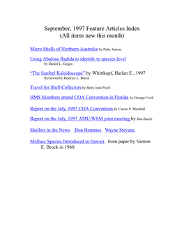 September 1997 Features Articles