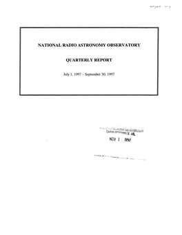 National Radio Astronomy Observatory Quarterly