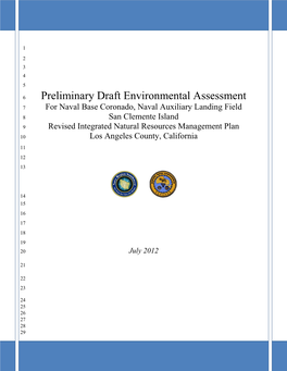 Preliminary Draft Environmental Assessment