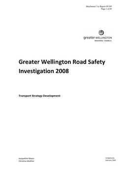 Greater Wellington Road Safety Investigation 2008