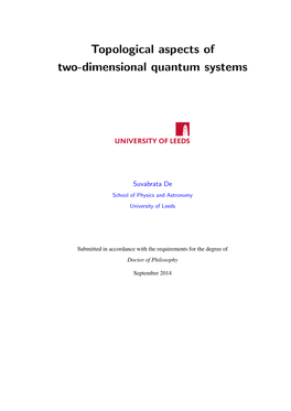 Topological Aspects of Two-Dimensional Quantum Systems