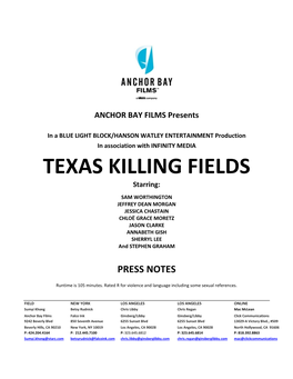 TEXAS KILLING FIELDS Starring