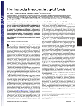 Inferring Species Interactions in Tropical Forests