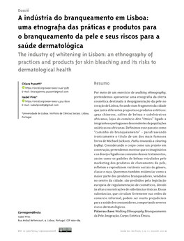 The Industry of Whitening in Lisbon: an Ethnography of Practices and Products for Skin Bleaching and Its Risks to Dermatological Health