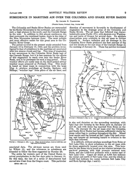 SUBSIDENCE in MARITIME AIR OVER the COLUMBIA and SNAKE RIVER BASINS by ARCHERB