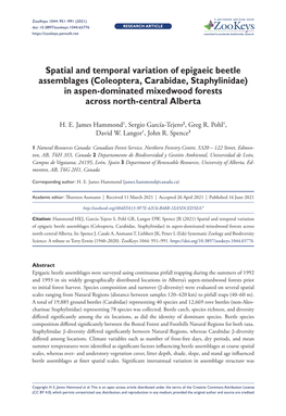 Coleoptera, Carabidae, Staphylinidae) in Aspen-Dominated Mixedwood Forests Across North-Central Alberta