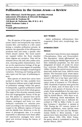 Pollination in the Genus Arum-A Review