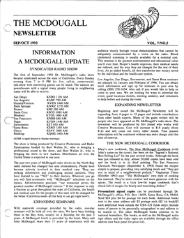 The Mcdougall Newsletter